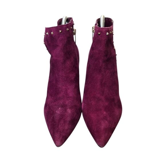 Marc Fisher Women's 7.5 Client Suede Purple Ankle Boots with Studs - Picture 2 of 13
